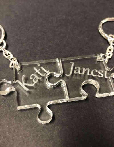 Puzzle kulcstartó páros névvel