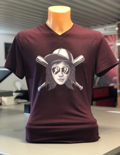 Bordó póló direkt nyomtatás